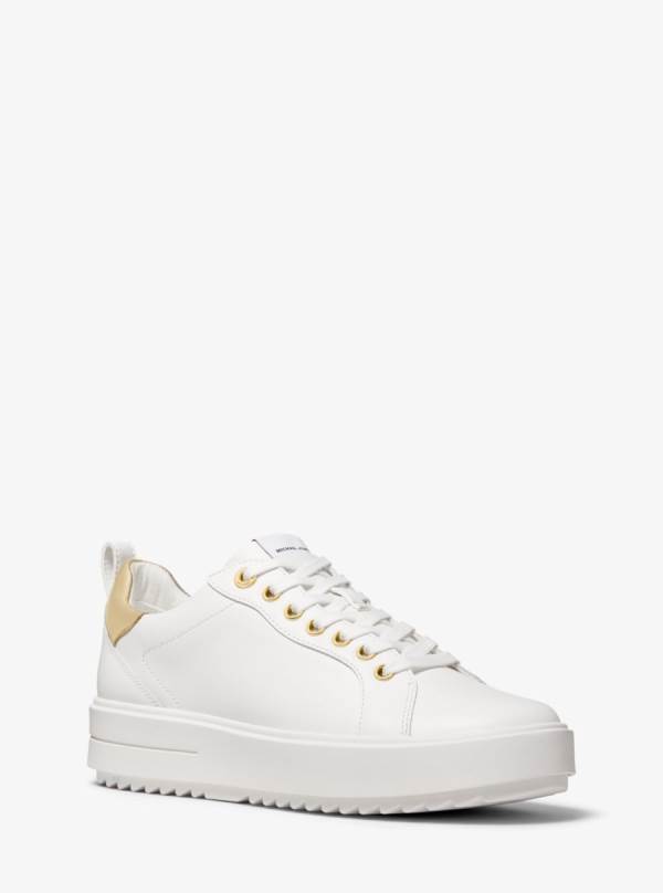 Damske Tenisky Michael Kors Emmett Leather Biele - Topanky Michael Kors Sleva | UNYIJ-9748